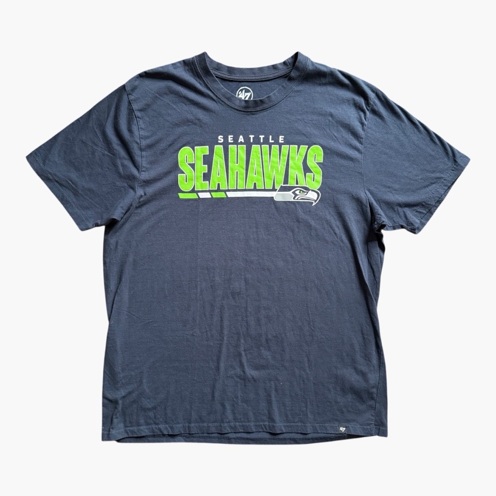 47 Brand Seattle Seahawks T-Shirt 2XL Navy Graphic NFL Football